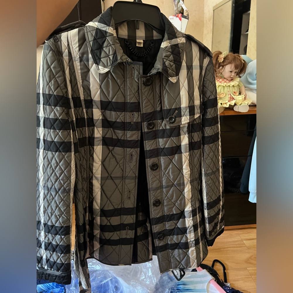 100% authentic Burberry Black and Gray Quilted Jacket